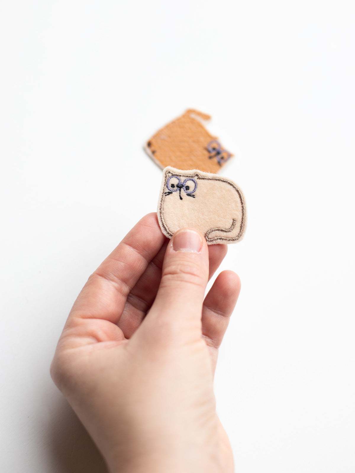 Katze beige aus Aufnäher Set Katzen von Halfbird