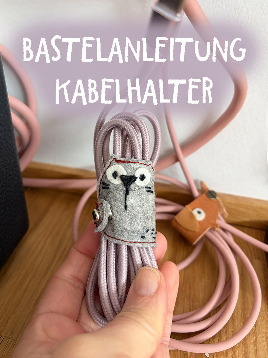Kabelhalter - Dackel und Katze | Bastelvorlage