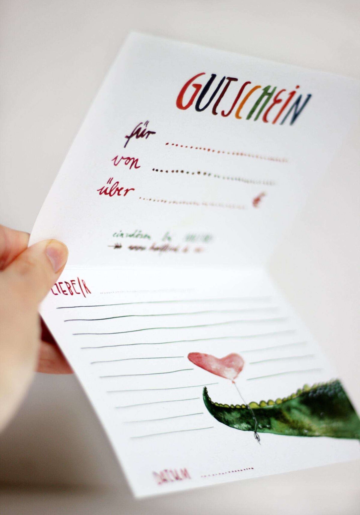 Gutschein als Klappkarte