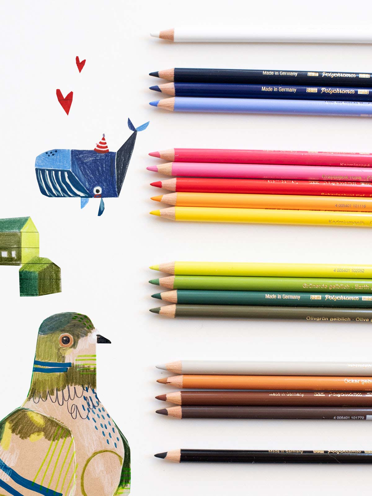 Polychromo Stifte von Faber Castell bei Halfbird mit Zeichnungen