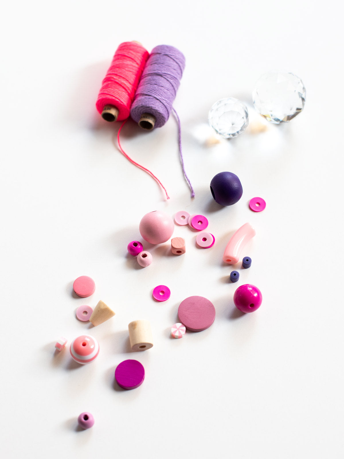 Perlenset Schweinchen in pink von Halfbird mit Bäckergarn von Garn und mehr