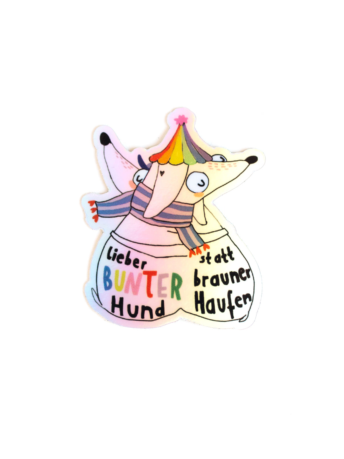 Holografischer Sticker "bunter Hund"