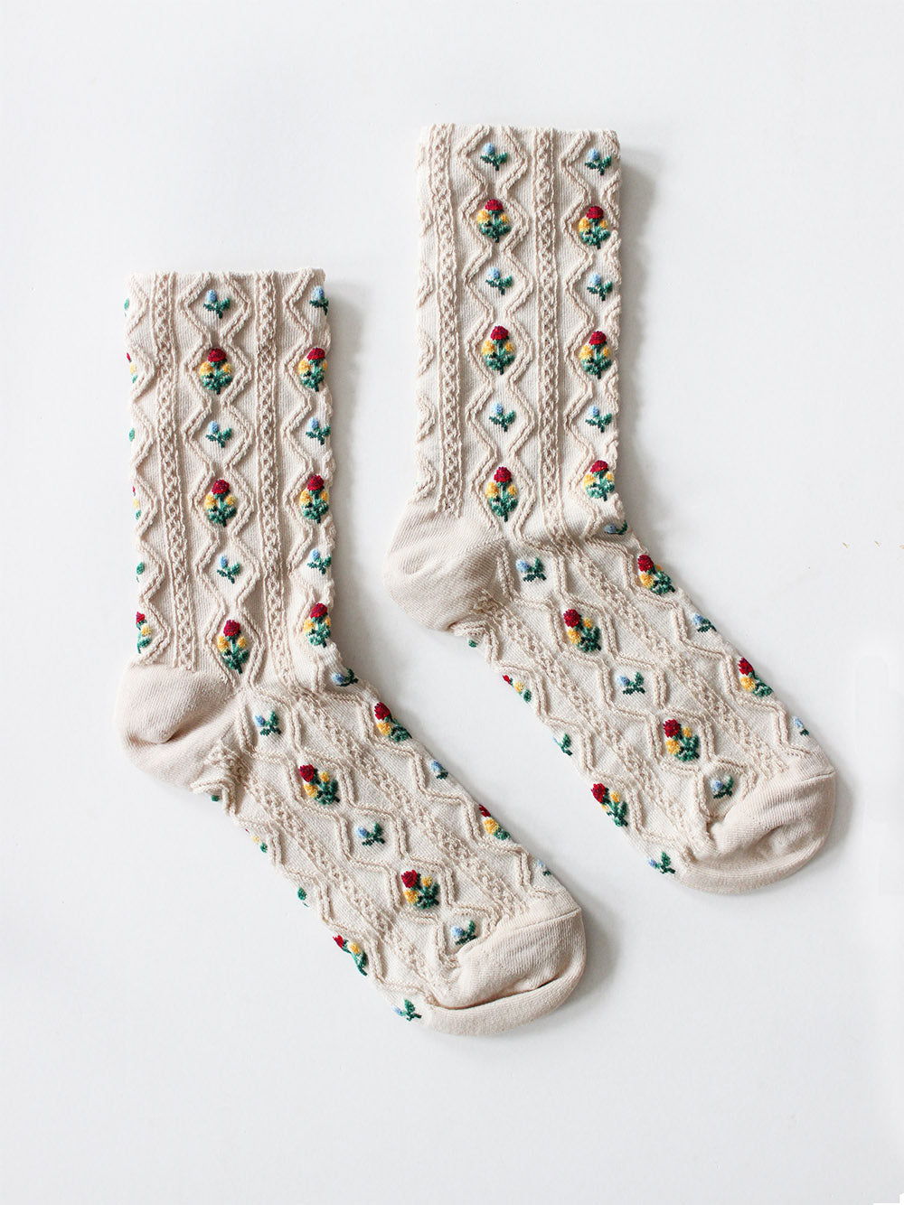 Socken "Blumenwiese" | creme