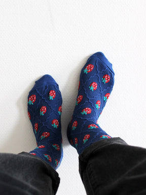Socken "Erdbeeren" | blau
