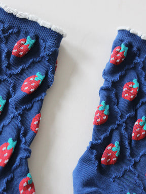 Socken "Erdbeeren" | blau
