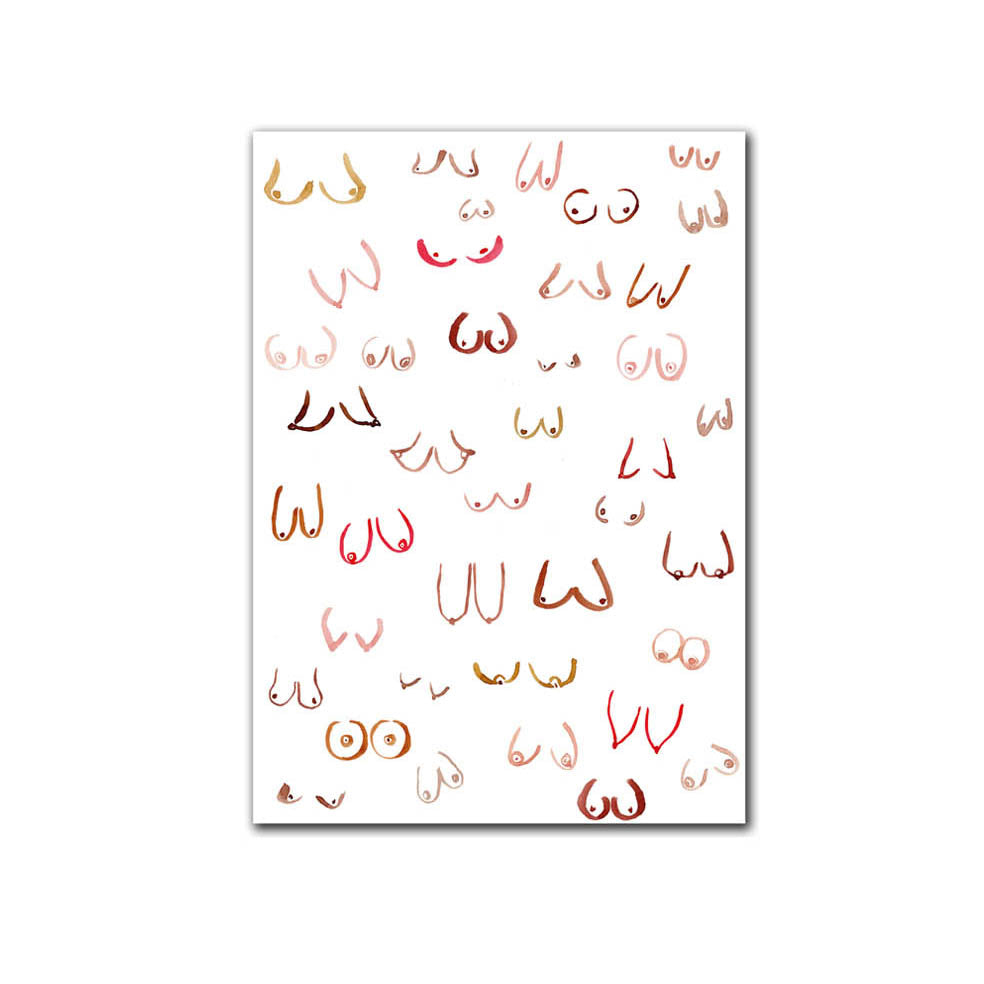 postkarte mit vielen brüsten