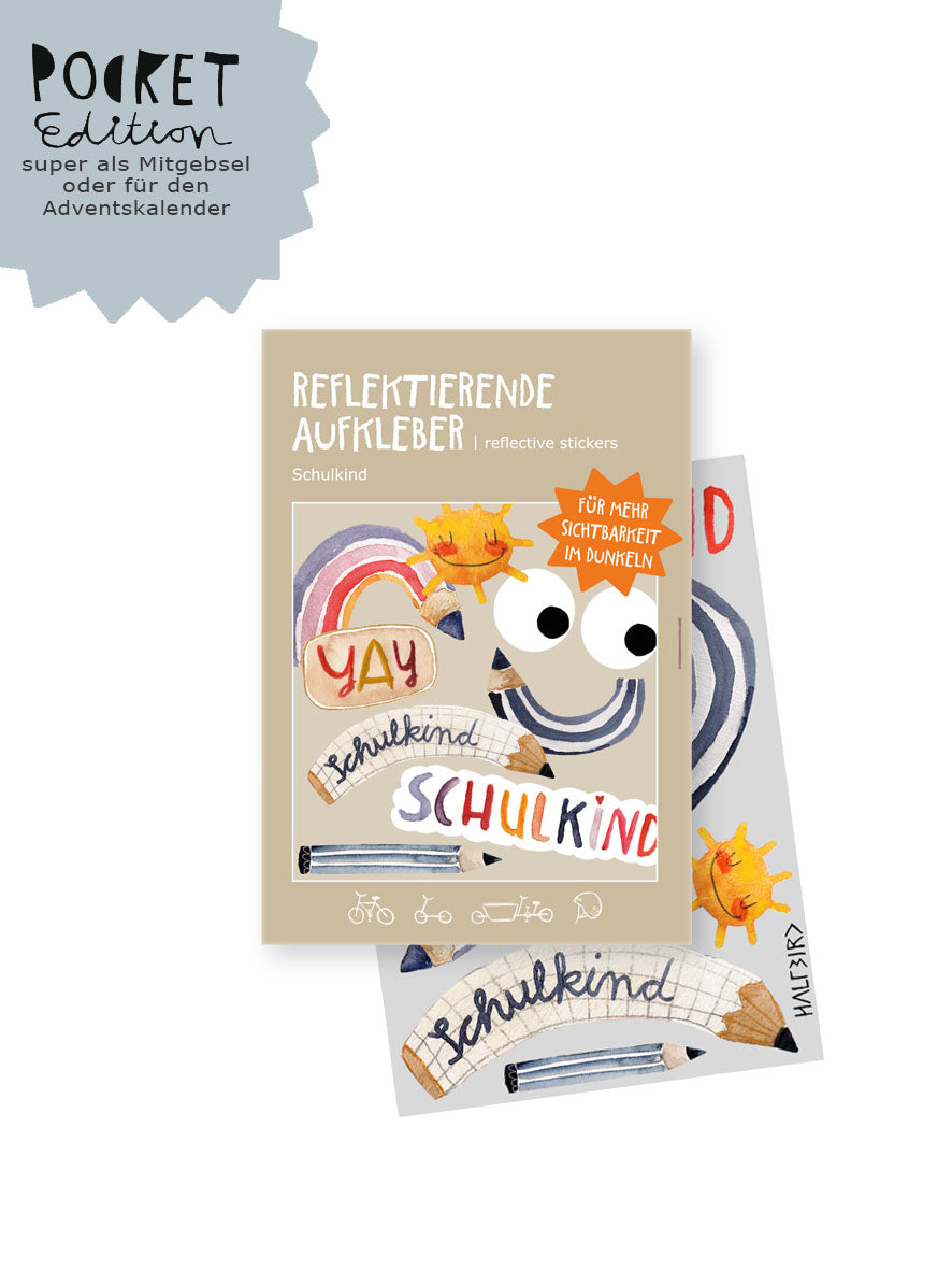 SET Reflektierende Aufkleber "Schulkind" | Pocket Edition