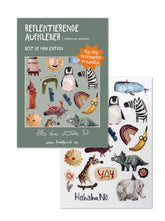 reflektierende aufkleber von halfbird, produktverpackung und inhalt