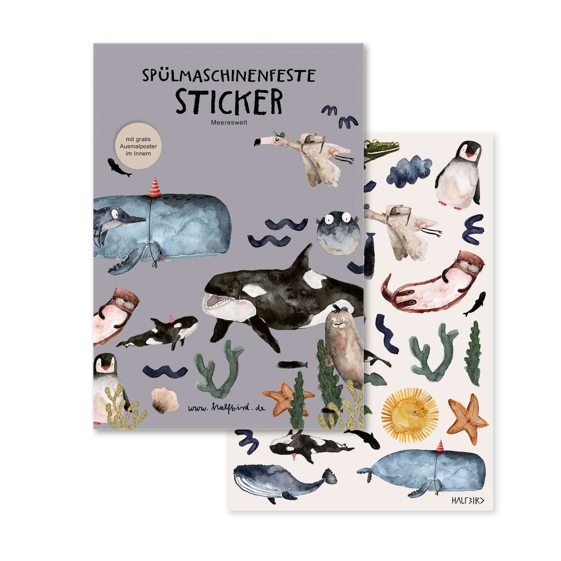 spülmaschinenfeste Sticker "Meereswelt"