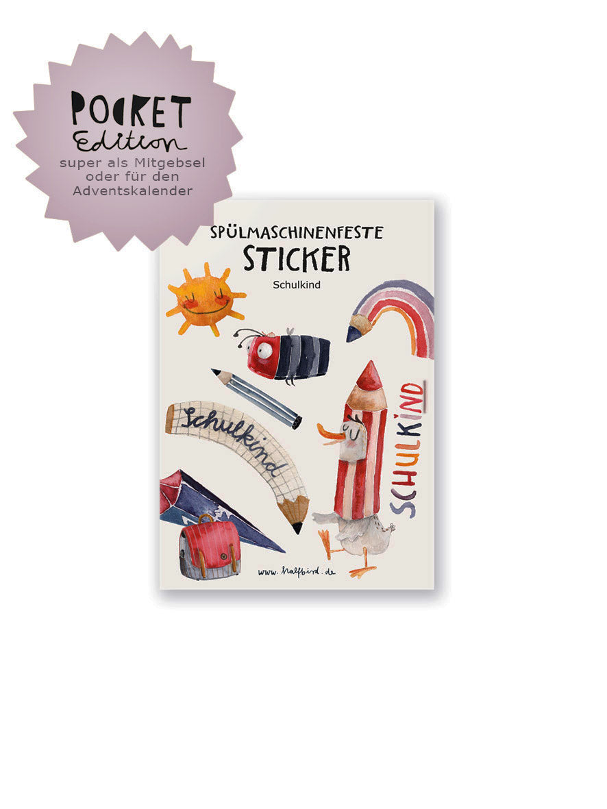 spülmaschinenfeste Sticker "Schulkind" | Pocket Edition