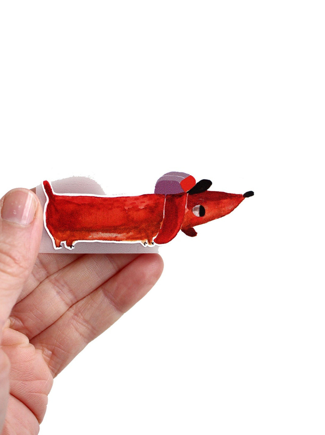 Iron-on Bild Dackel mit Mütze von halfbird in lila und rot