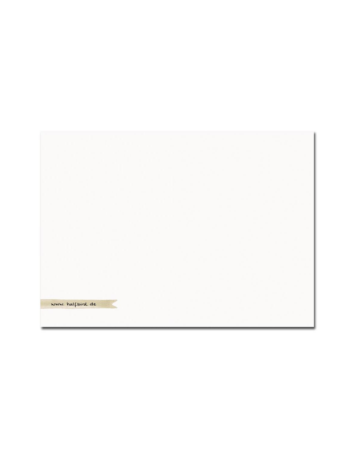 Rückseite Postkarte halfbird