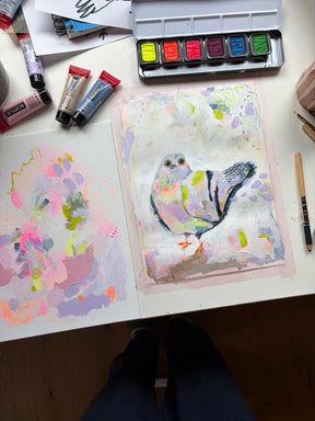 Bild Taube gemalt mit dem Set Acrylfarben "Pastellliebe" von Halfbird