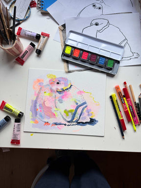 Bild Taube gemalt mit dem Set Acrylfarben "Pastellliebe" von Halfbird