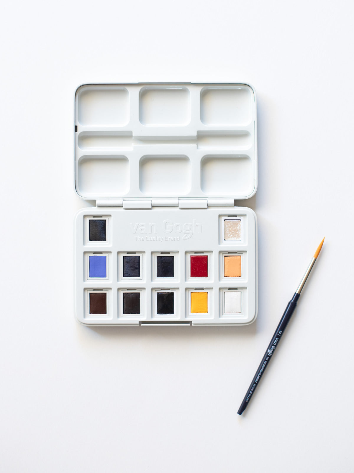 Aquarellfarbkasten von Van Gogh x Halfbird mit Pinsel