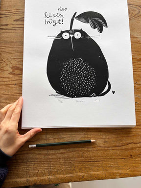 Art Print/ Siebdruck Birnatze von Halfbird mit Signatur und Nummerierung