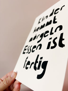Detail Art Print Siebdruck Kinder kommt nörgeln von Halfbird