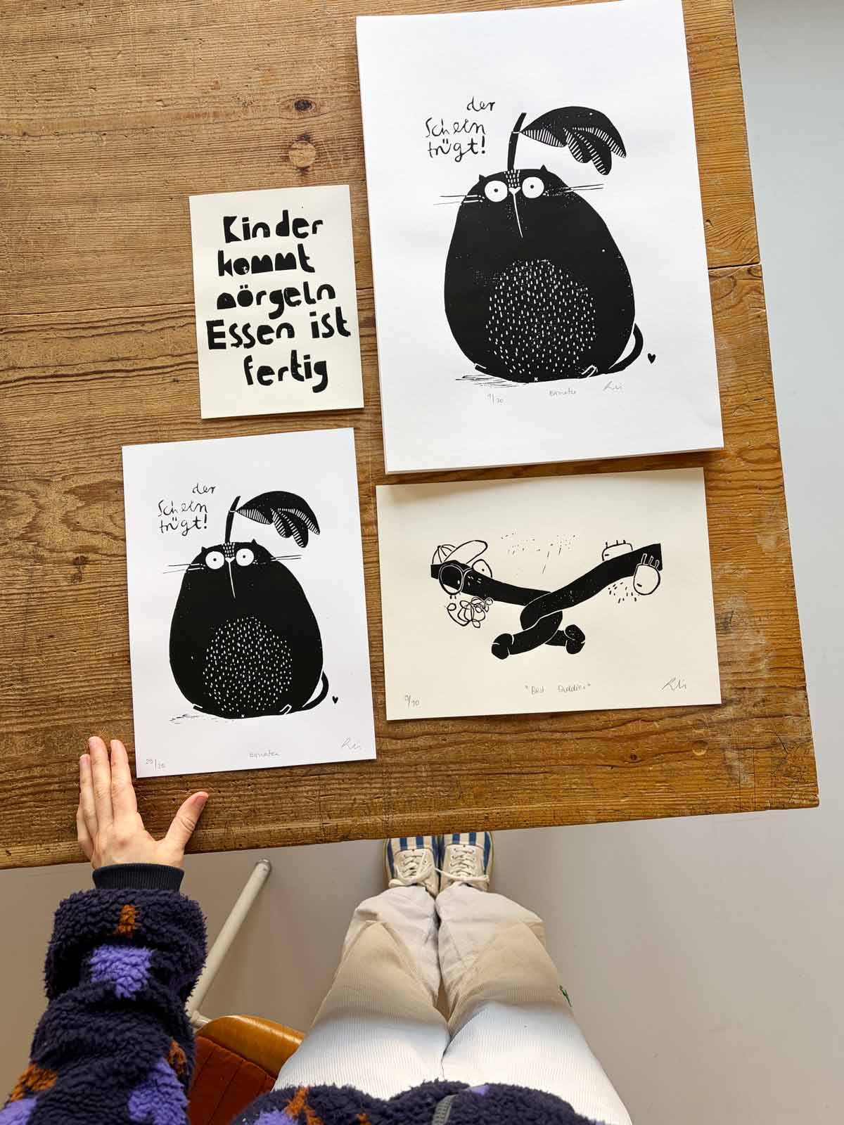 Art Print/ Siebdrucke Birnatze, Penis Buddies, Kinder kommt nörgeln  von Halfbird