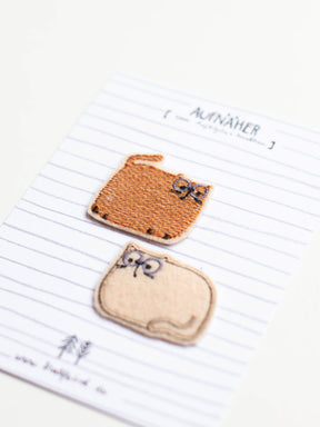 Aufnäher Set Katzen von Halfbird auf Karte zum Aufnähen