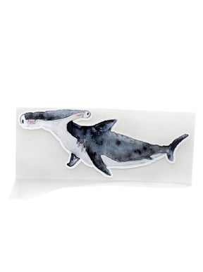 bügelbild hammerhai in blau grau