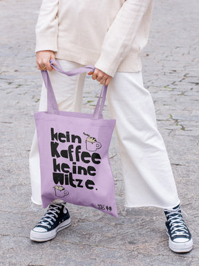 Beutel mit randlosem XXL Bügelbild Kein Kaffee keine Witze von Halfbird