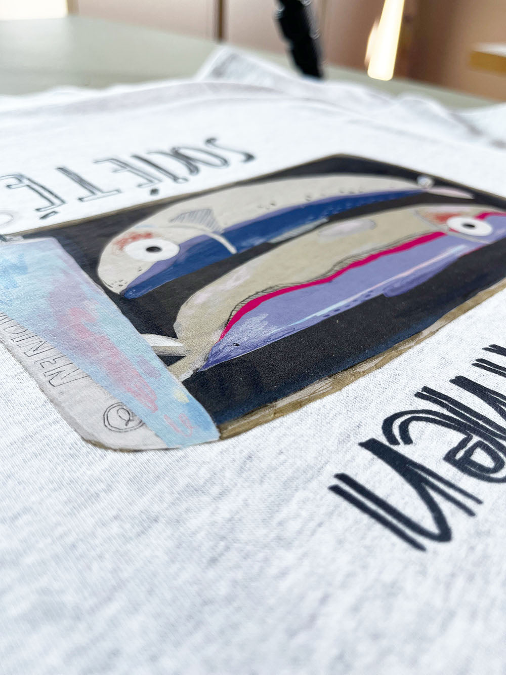 Shirt mit randlosen Supersardinen XXL Bügelbild von Halfbird