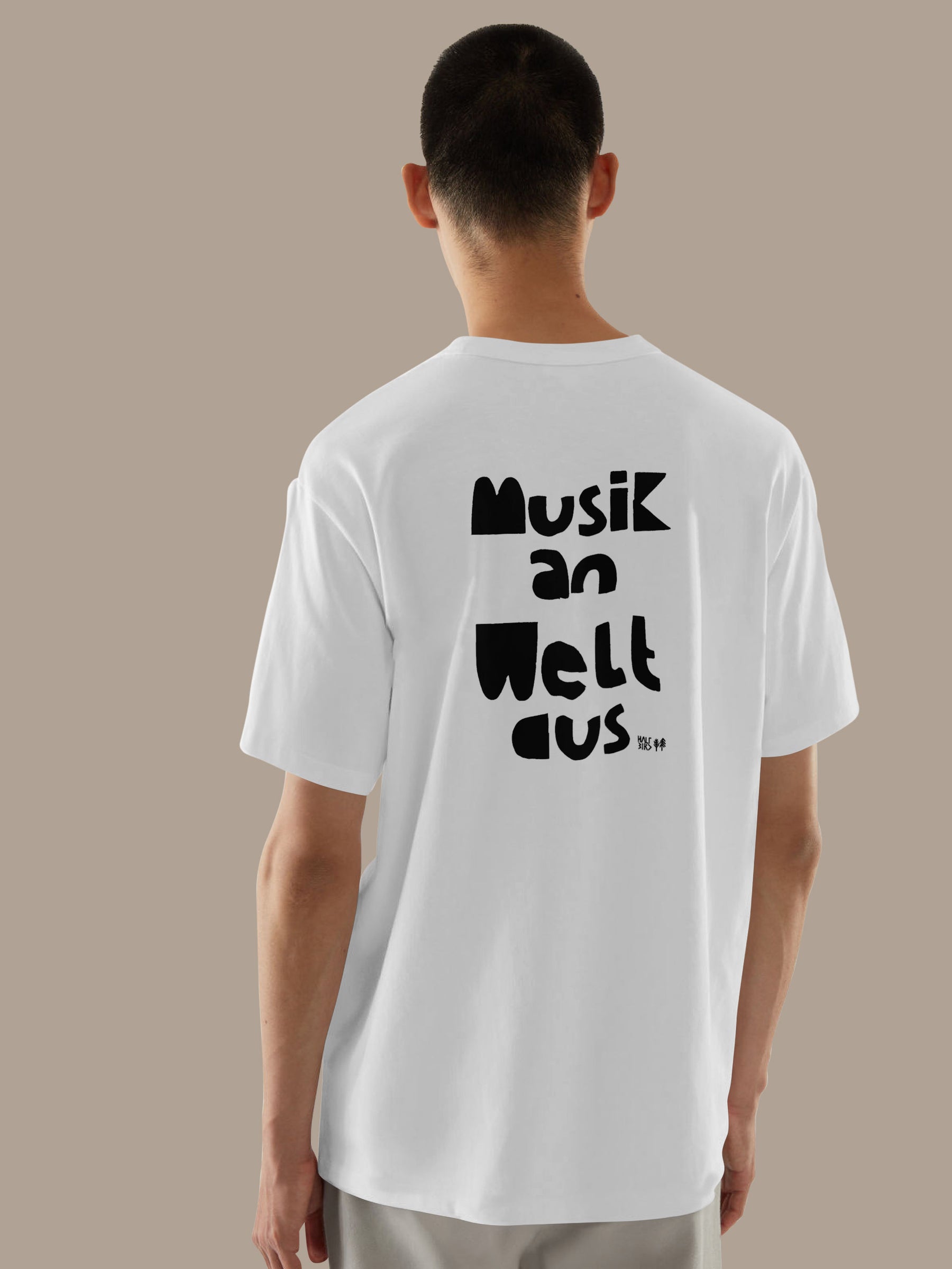 Shirt mit randlosem Bügelbild XXL Musik an Welt aus von Halfbird
