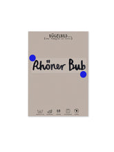 randloses Bügelbild Rhöner Bub auf Karte mit Bügelanleitung