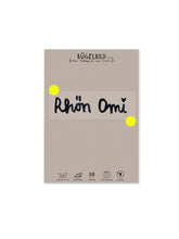 randloses Bügelbild Rhön Omi auf Karte mit Bügelanleitung