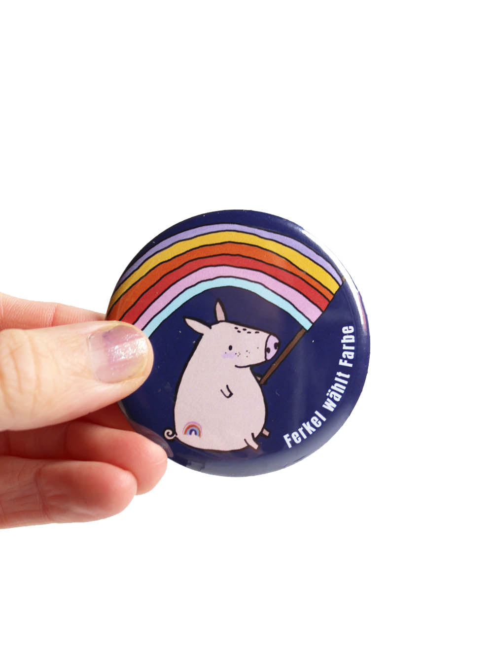 Button "Ferkel wählt Farbe" | Anstecker