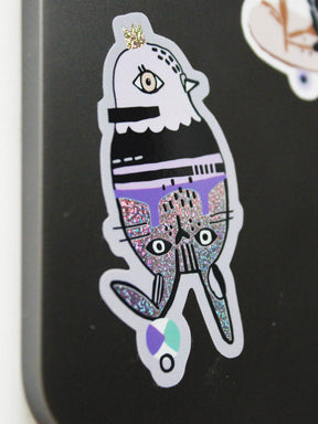 Glitzer Sticker "Taube - Hase"