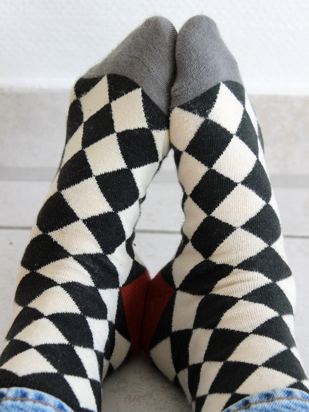 Socken "Karo" | schwarz weiß