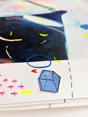 handbemalter Artprint "Licht an" 50x50cm