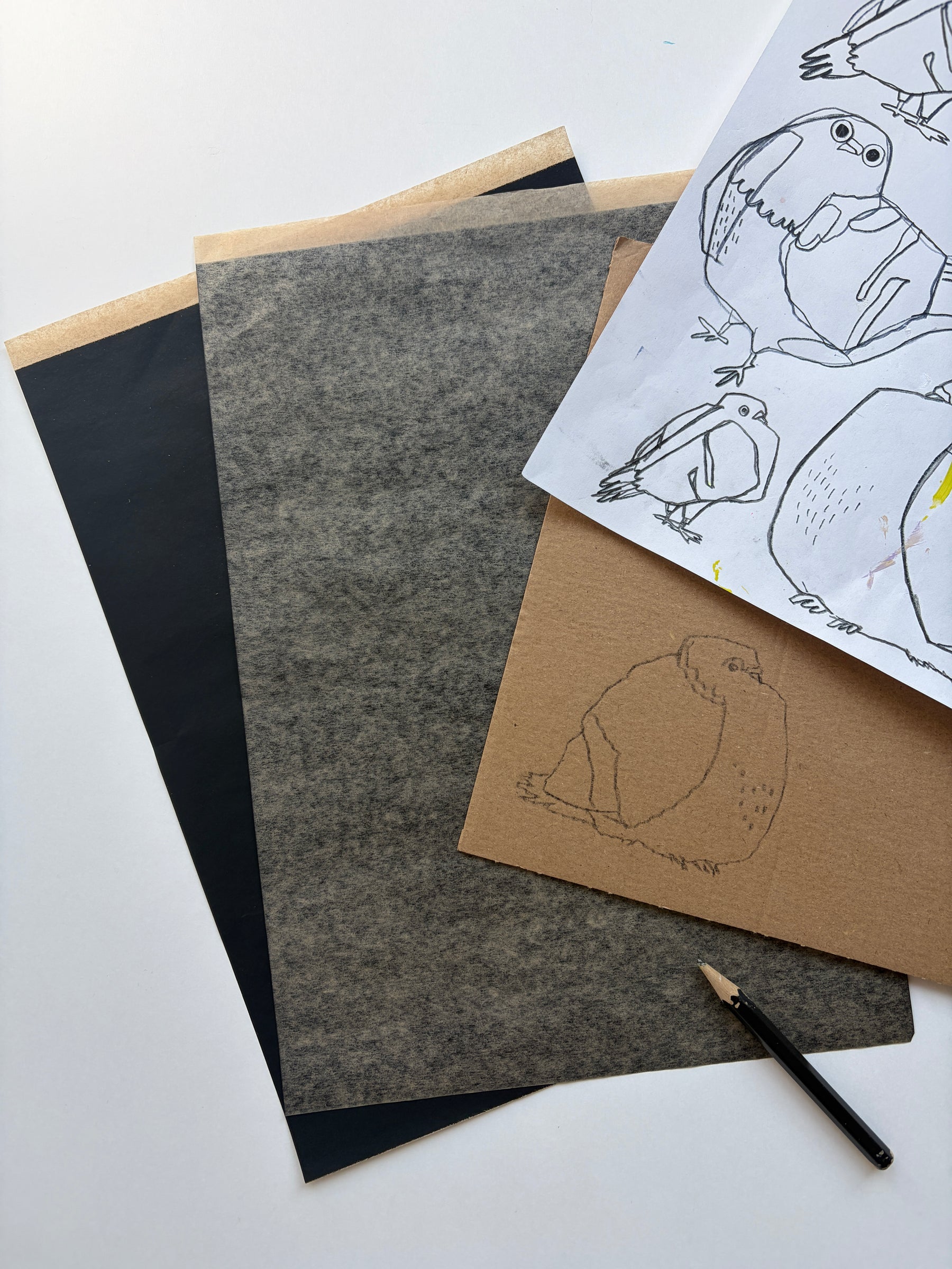 Graphitpapier von Kreul bei Halfbird und Tauben-Vorlage
