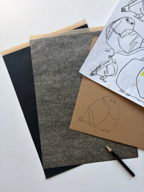 Graphitpapier von Kreul bei Halfbird und Tauben-Vorlage