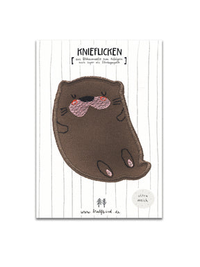 Knieflicken Otter auf Anleitungskarte von Halfbird
