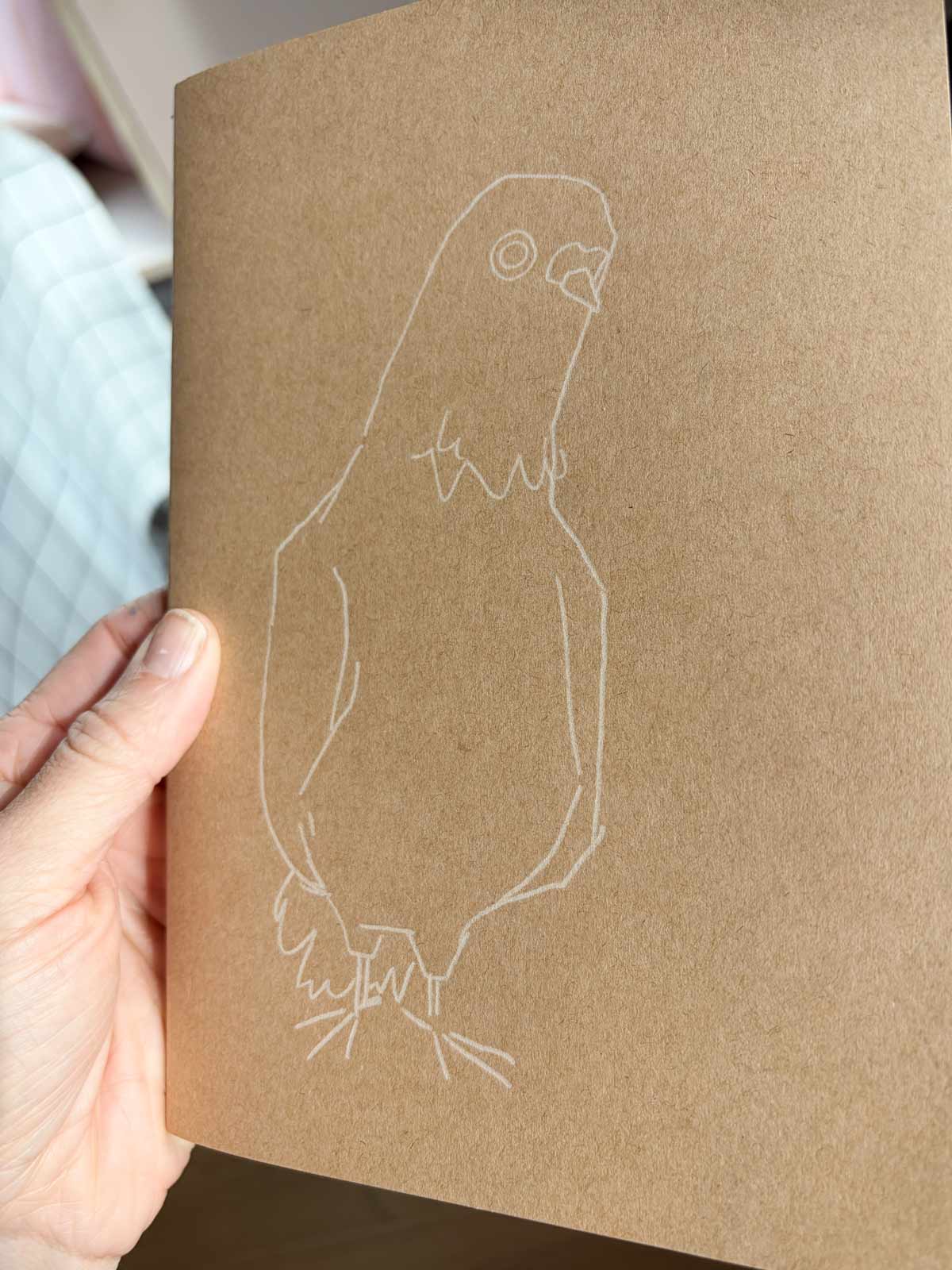 Taube transferiert mit Kopierpapier in weiß von Halfbird