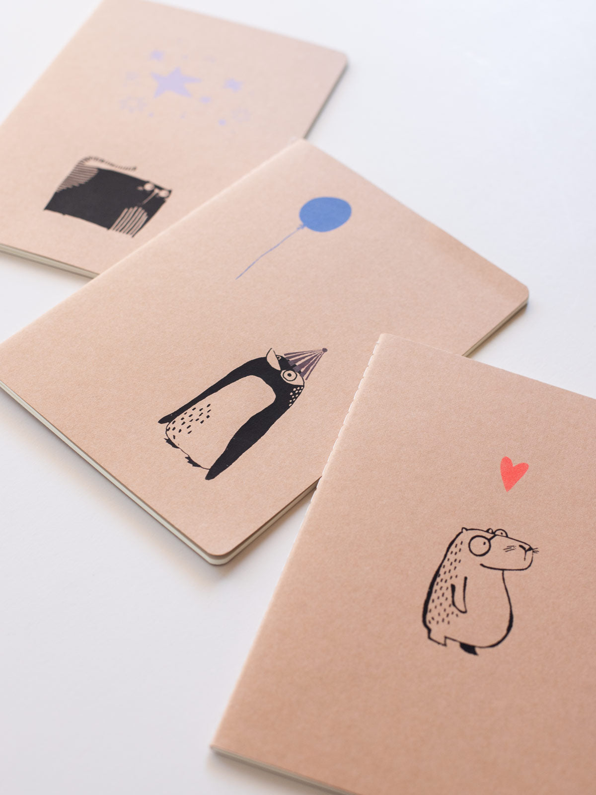 Notizbücher  A5 von Halfbird mit Siebdruck Motiven