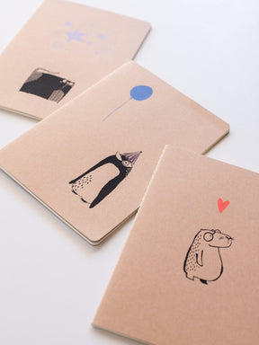 Notizbücher  A5 von Halfbird mit Siebdruck Motiven