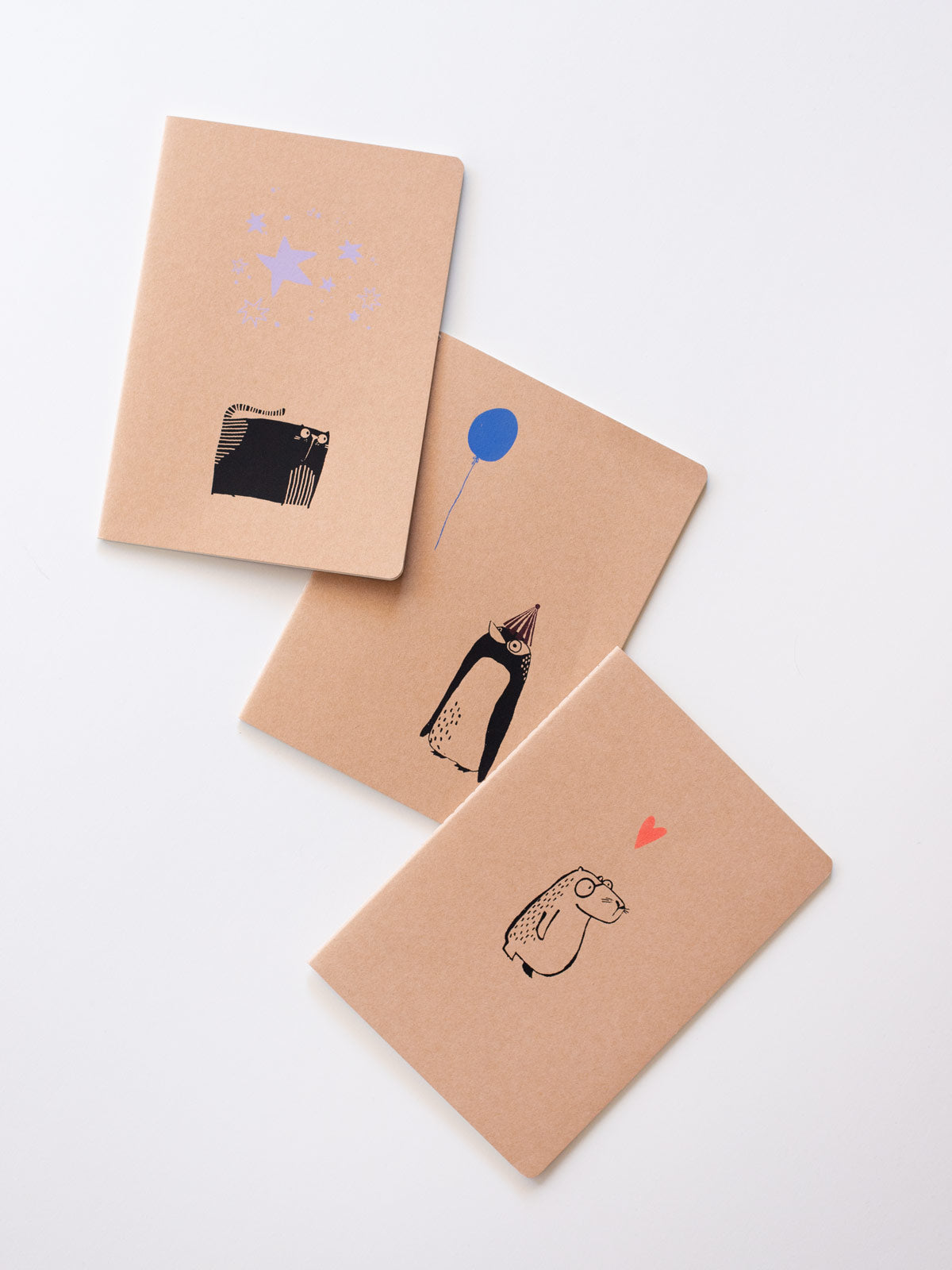 Notizbücher  A5 von Halfbird mit Siebdruck Motiven