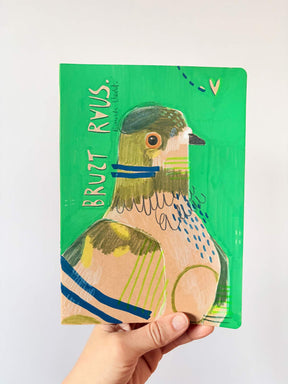 Tauben Bild gemalt mit den grünen Polychromo Stiften von Faber Castell bei Halfbird