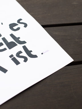 Detail Poster mit Schriftzug "Es ist ok, wenn es nicht ok ist." von Halfbird