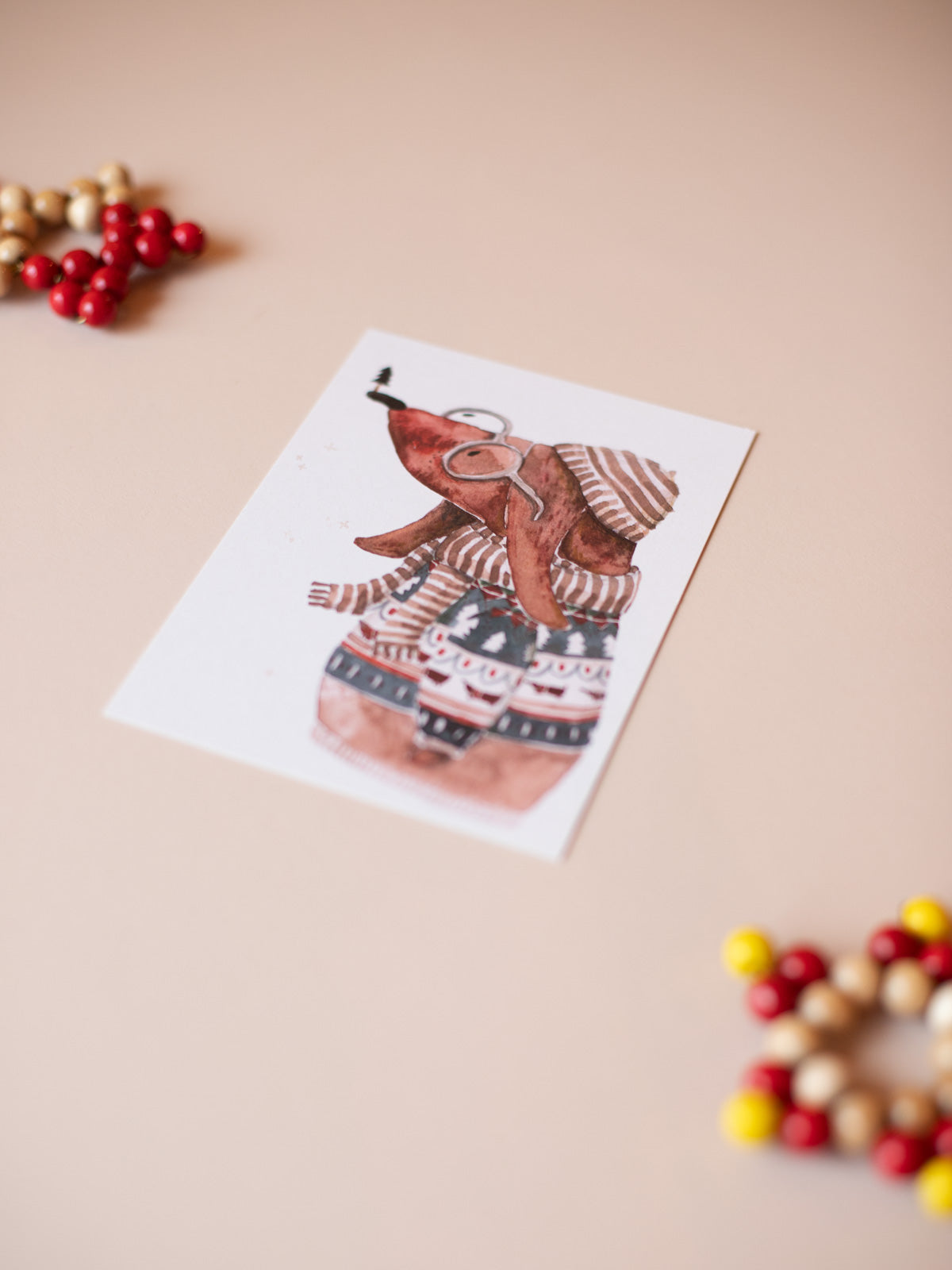 Postkarte "Weihnachtsdackel" von Halfbird