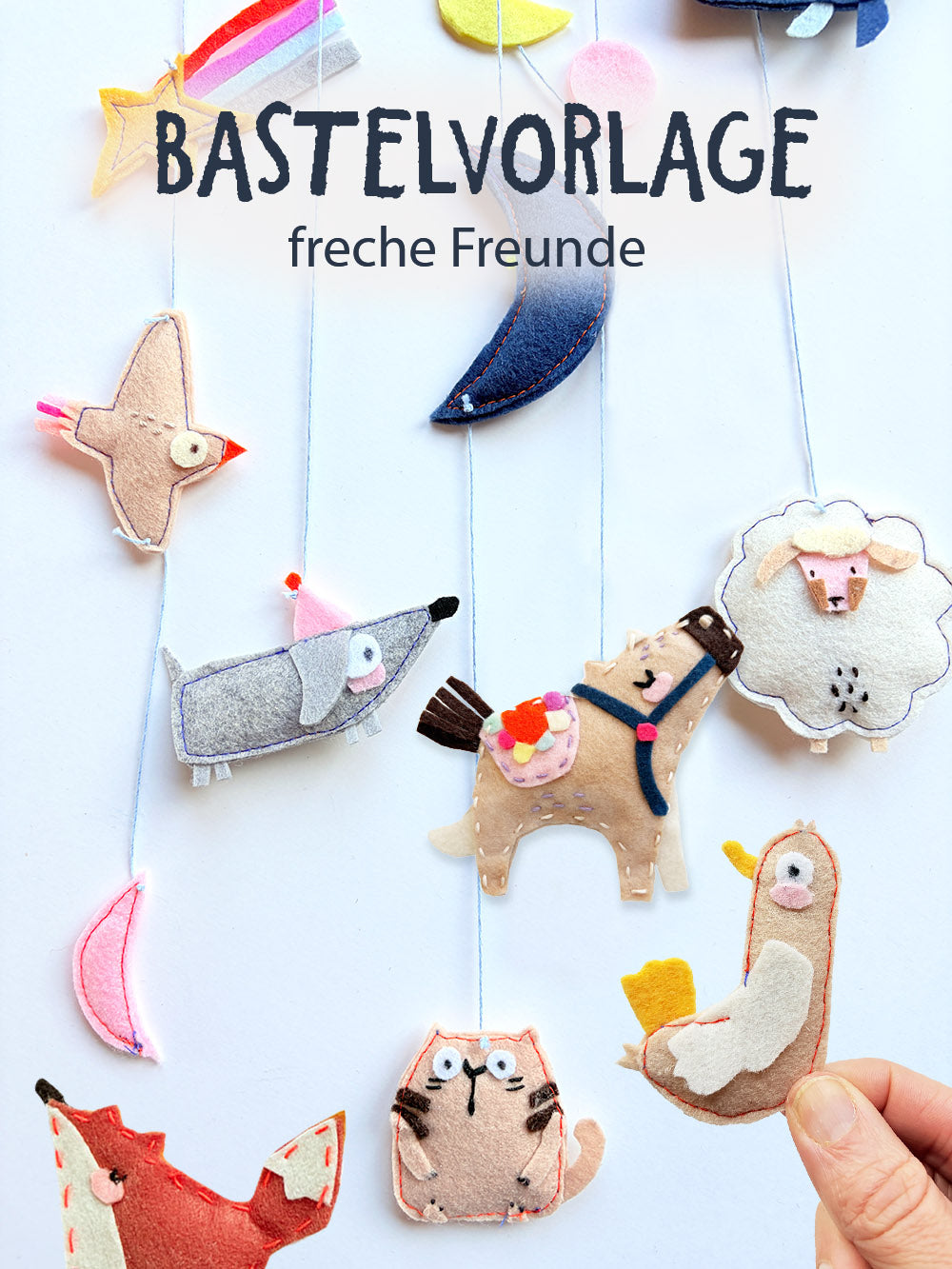 Filz Tiere "freche Freunde" | Bastelvorlage