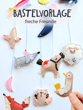 Filz Tiere "freche Freunde" | Bastelvorlage