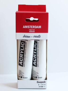 Acrylfarbe weiß Amsterdam| 2er Pack