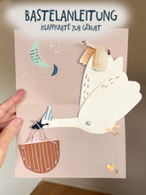 Bastelanleitung "Klappkarte Schwan” | Geburt