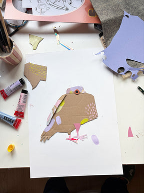 Bastelvorlage Schnipselkunst Tauben von Halfbird