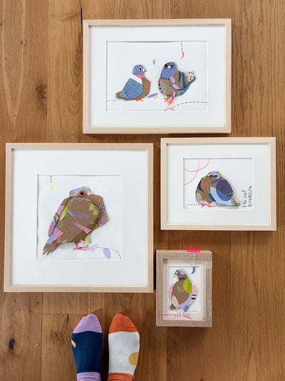 Bastelvorlage Schnipselkunst Tauben von Halfbird