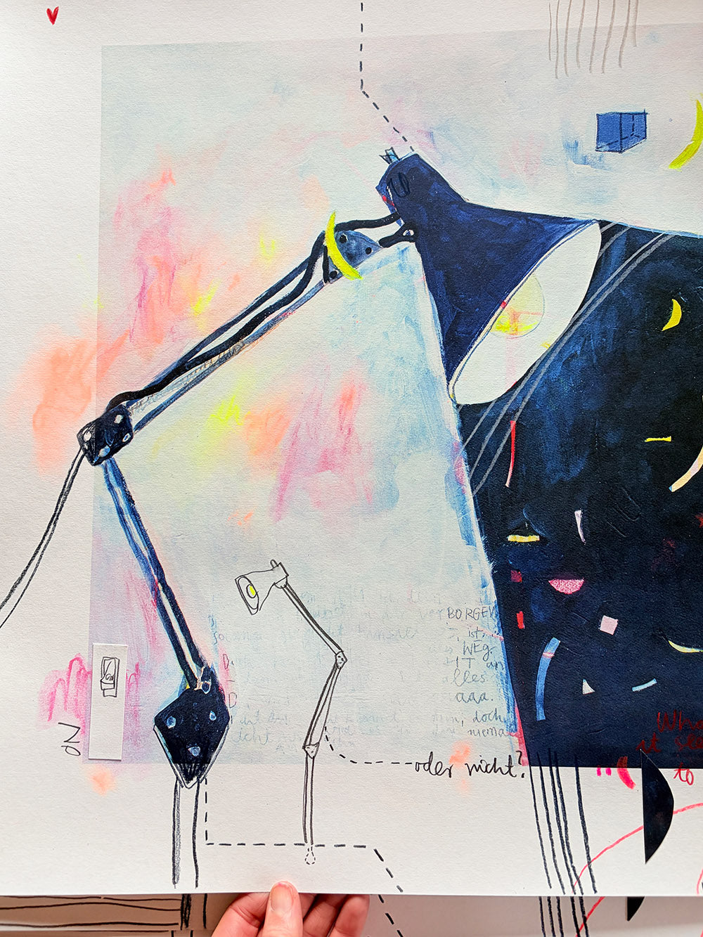 handbemalter Artprint "Licht an" 50x50cm